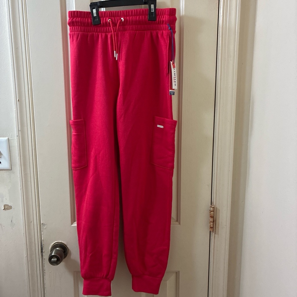 Limited Too Hot Pink Fleece Cargo Joggers